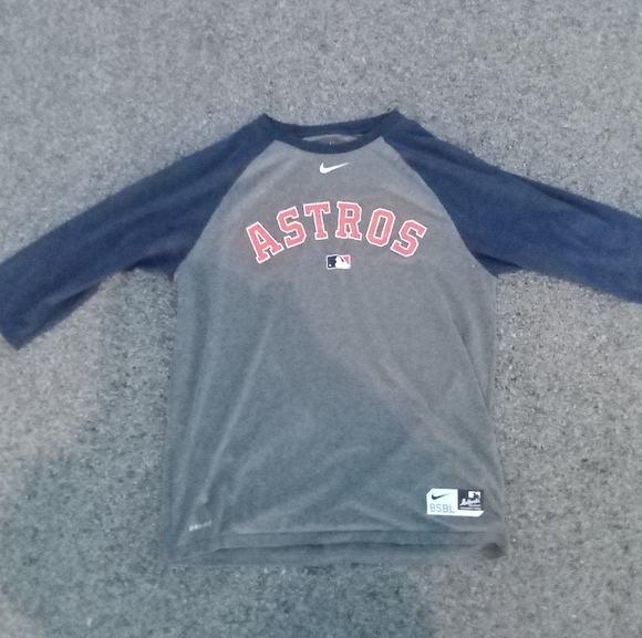 Nike Other - Houston Astros Nike BSBL Baseball Athletic Cut Gray Blue Large